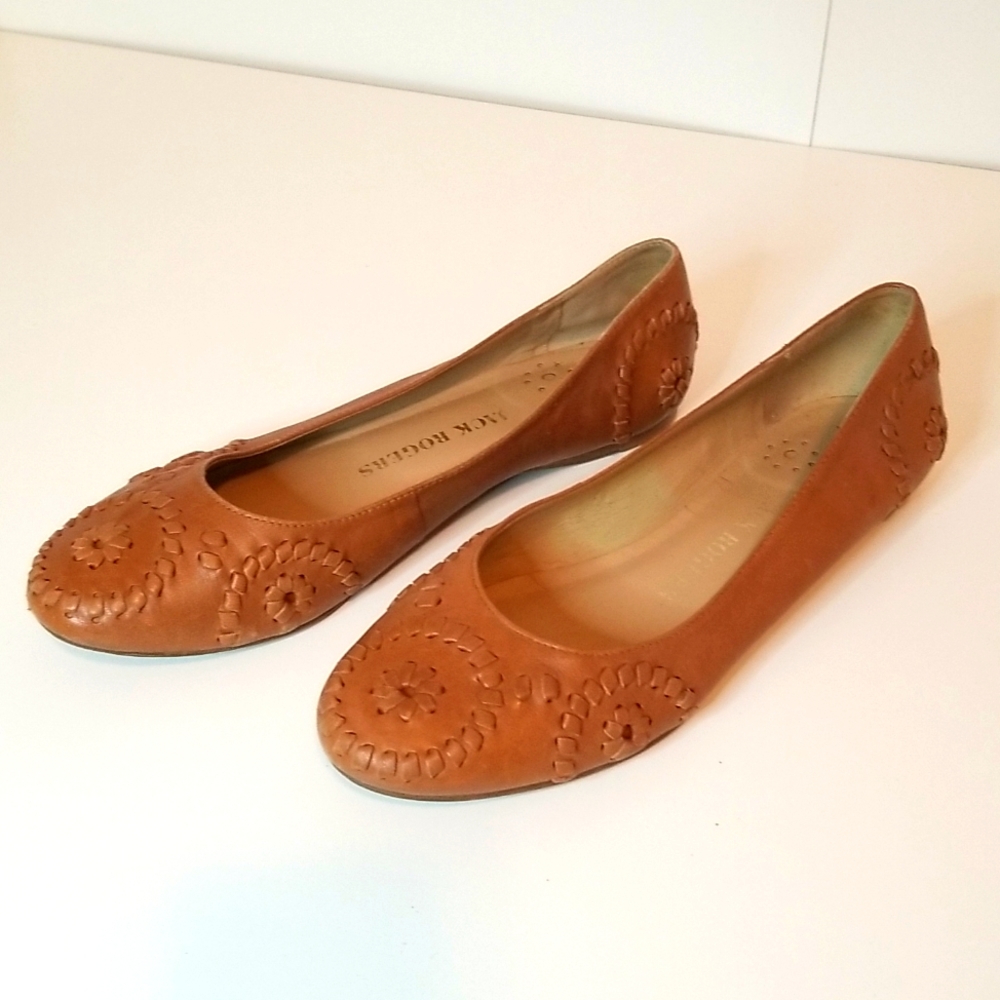 Jack Rogers Womens Pinwheel  Ballet Flats Whipstitch Shoes